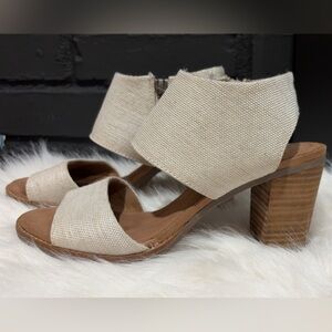 Toms Cream Wedge Sandals